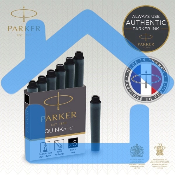 Картридж Parker Quink Z17 Mini (CW1950407) черные чернила, для ручек перьевых (6шт)