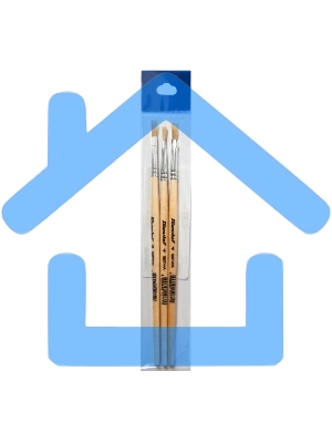 Кисть оформительская Silwerhof 983049 щетина, плоская, №4, ПЛАСТИЛИНОВАЯ КОЛЛЕКЦИЯ, деревянная, лакированная ручка