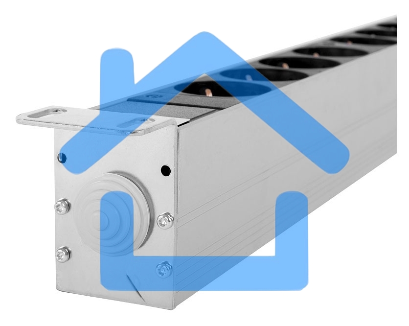 Блок силовых розеток Rem Rem-32, Shuko х 16, IEC 60320 С19 х 8, вход колодка, 1463х45х45 мм (ВхШхГ), 32А, автомат + амперметр, черный, без шнура