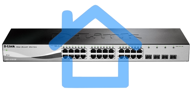 Настраиваемый коммутатор WebSmart с 24 портами 10/100/1000Base-T и 4 комбо-портами 100/1000Base-T/SFP D-Link DGS-1210-28/F3A