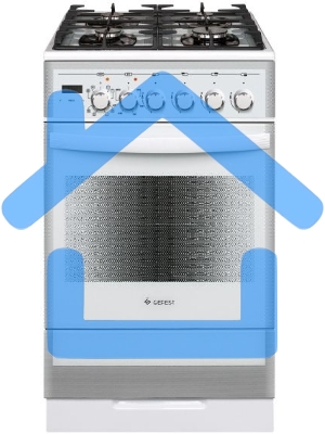 Плита комбинированная Gefest ПГЭ 5502-03 0042 белый, конфорок 4 газовых, духовка 55 л, 50 см x 85 см x 58.5 см