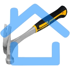 Молоток-гвоздодер Denzel 350 г, цельнометаллический, двухкомпонентная рукоятка