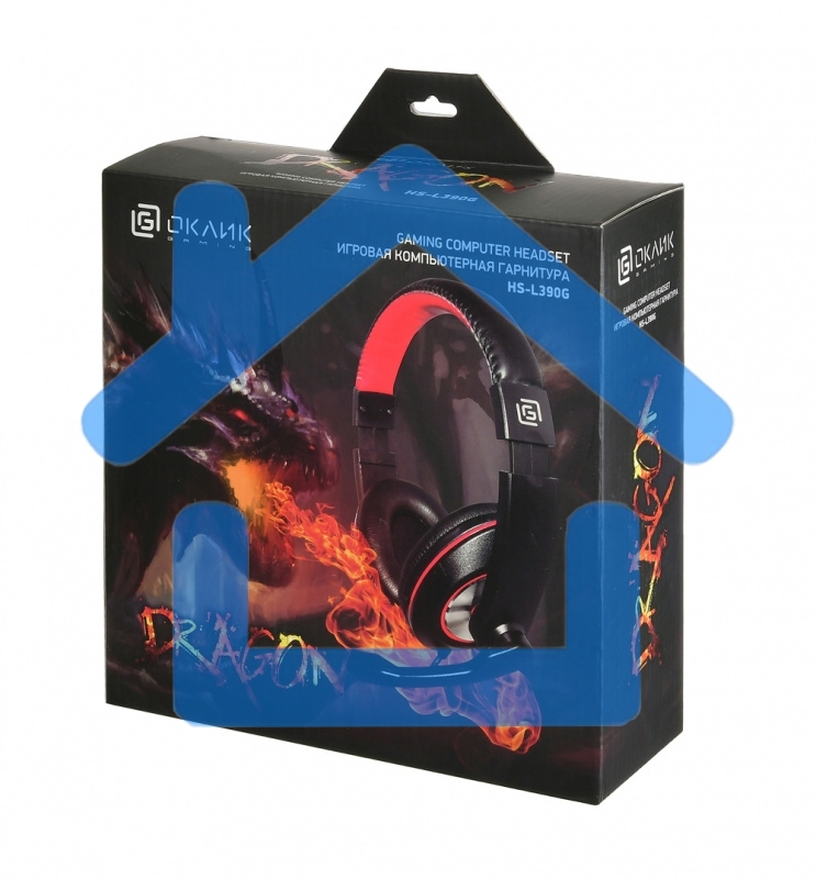 Гарнитура Oklick HS-L390G DRAGON black/red 1.8m (JD-728S)