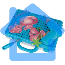 Конструктор Смородинка 70-0725 развивающий детский с шуруповертом и мозаикой, 225 деталей