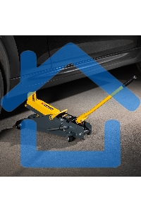 Домкрат гидравлический подкатной с фиксатором Denzel 2,8 т, 135-385 мм, в кейсе 51156