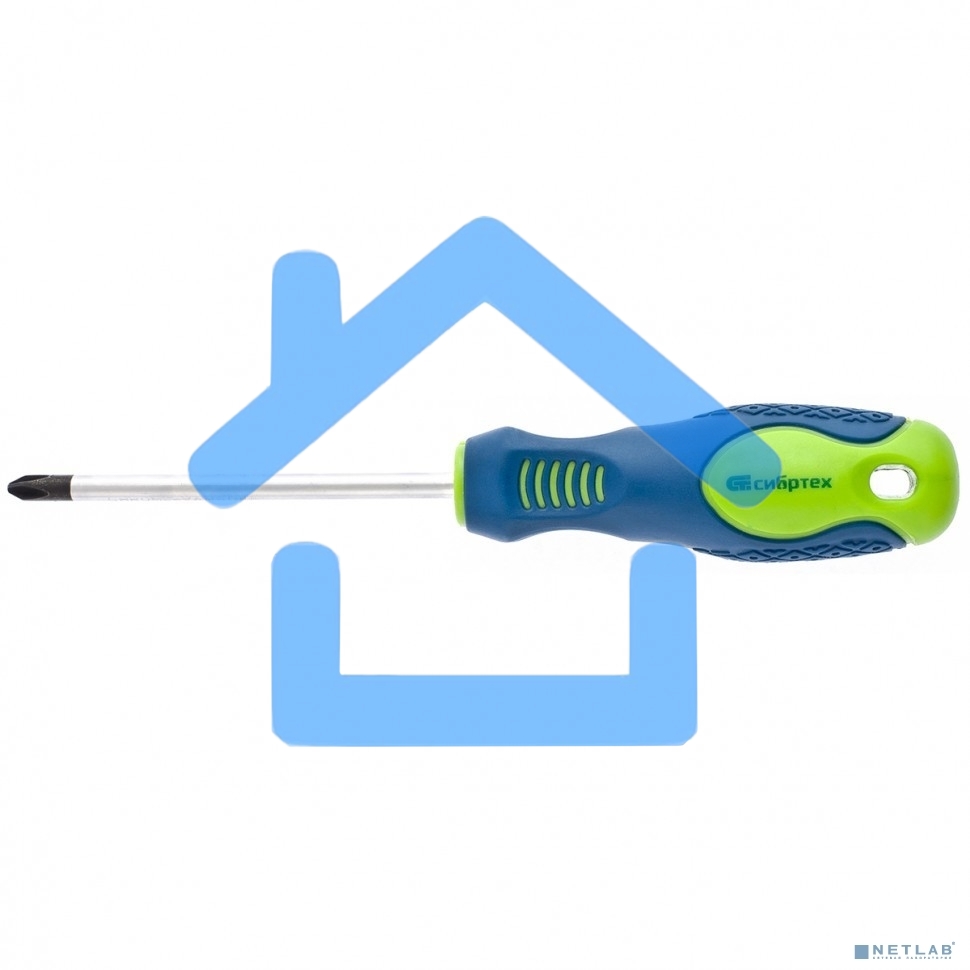 Отвертка, PH2 х 100 мм, CrV, 2-х компонентная рукоятка Сибртех
