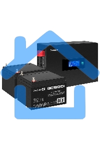 Комплект Источник бесперебойного питания EX295994RUS + батарея 26Aч EX282970RUS 2шт (инвертор, синус, для котла, PF=1, настенный) ExeGate IdealSine SR-1500.LCD.2SH  1500VA/1500W, чистая синусоида, цветной LCD-дисплей, 2*Schuko, крепление настенное, черный