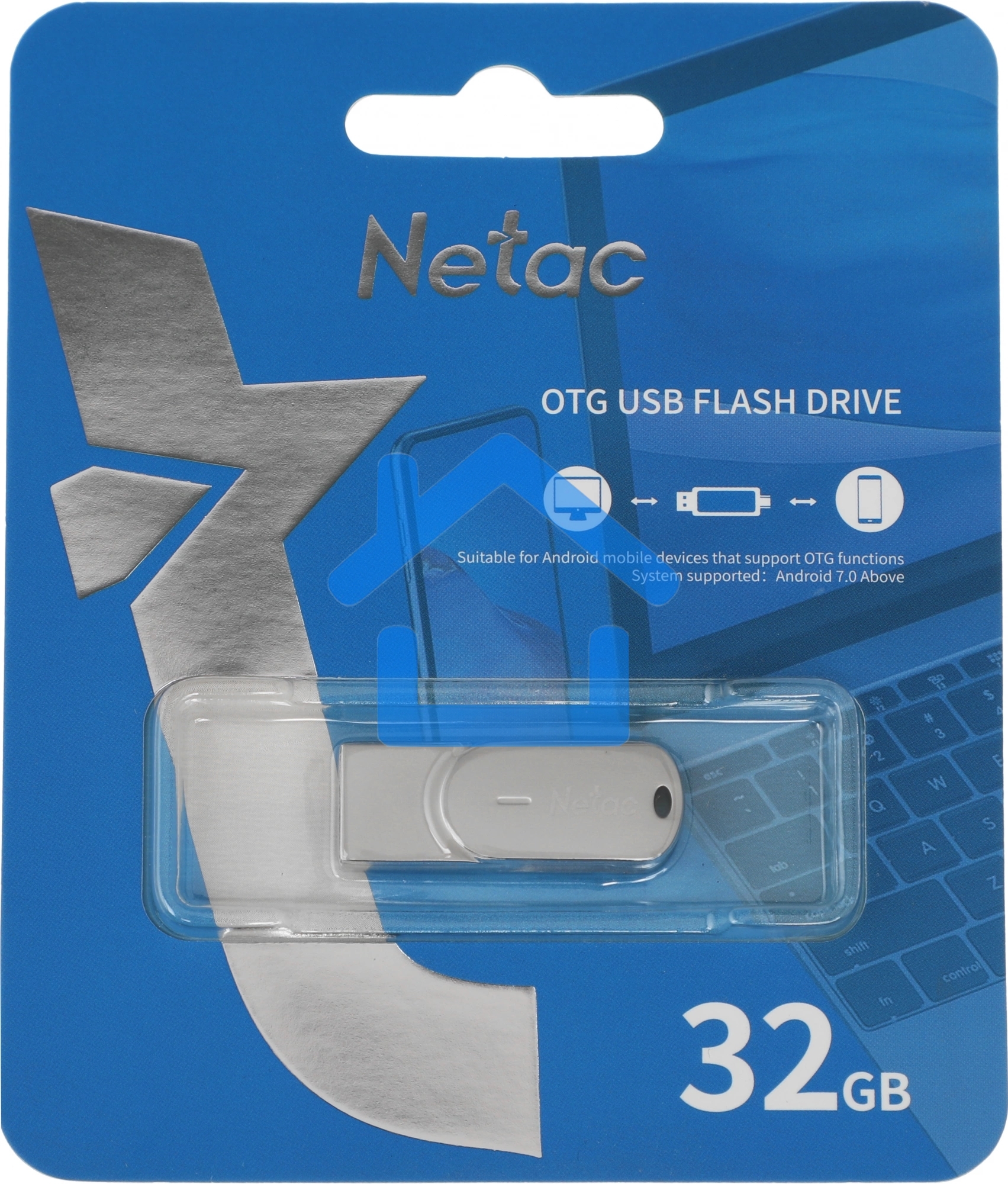 Флешка USB R/W Netac U785 32Gb <NT03U785C-032G-30PN>, USB3.0+TypeC, металлическая