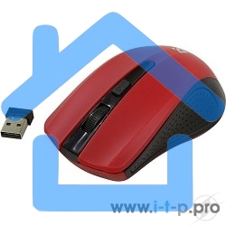 Мышь беспроводная Defender Accura MM-935 красный, 1600 dpi, радиоканал, USB, кнопки - 4