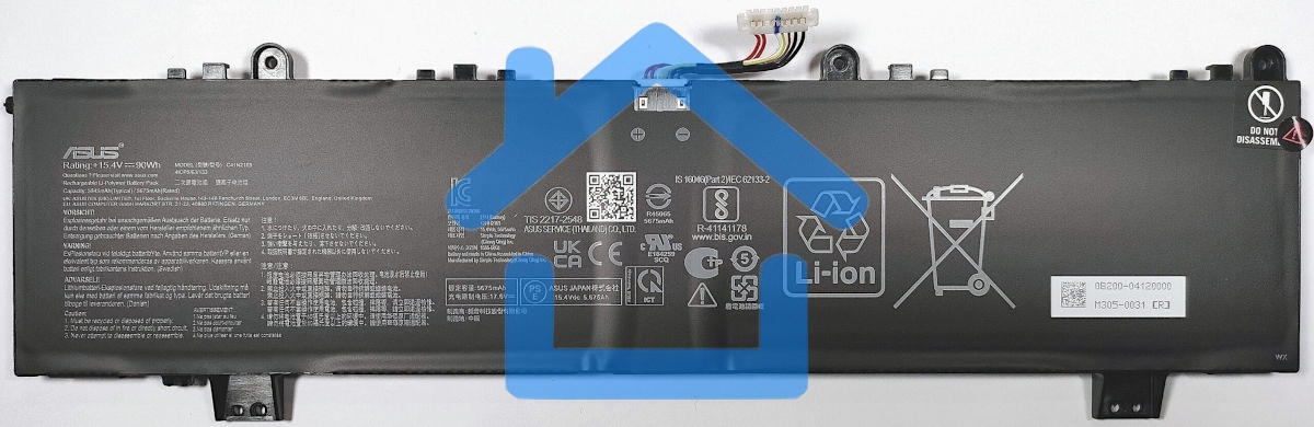 Аккумуляторная батарея для ноутбукa Asus GX650RX 15.4V, 90Wh