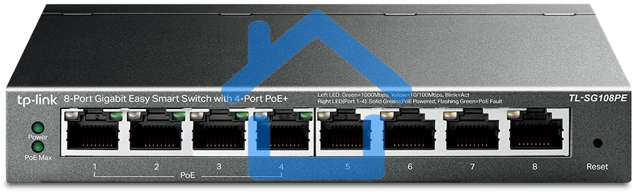 Коммутатор TP-Link SMB TL-SG108PE Easy Smart гигабитный 8-портовый коммутатор с 4 портами PoE