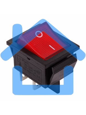 Выключатель клавишный 250V 20А (4с) ON-OFF красный с подсветкой Rexant