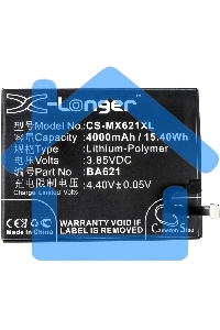 Аккумулятор CameronSinoCS-MX621XL BA621 для MeiZu M5 Note 5 3.85V / 4000mAh / 15.40Wh