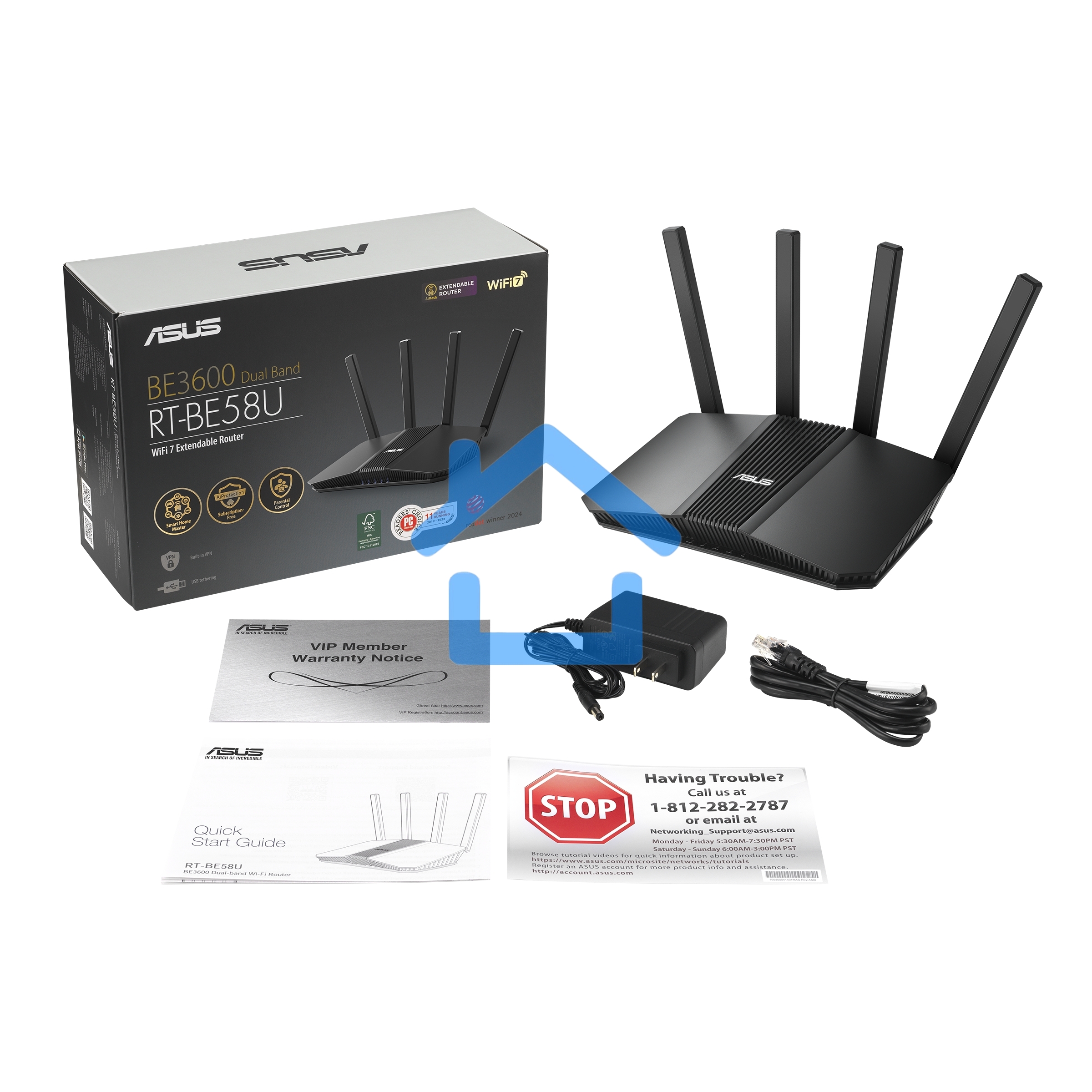 Роутер беспроводной Asus RT-BE58U BE3600 100/1000/2500BASE-T черный