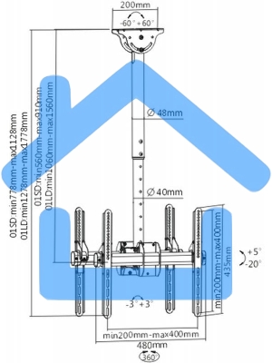 Кронштейн для телевизора Arm Media LCD-1850 черный 26