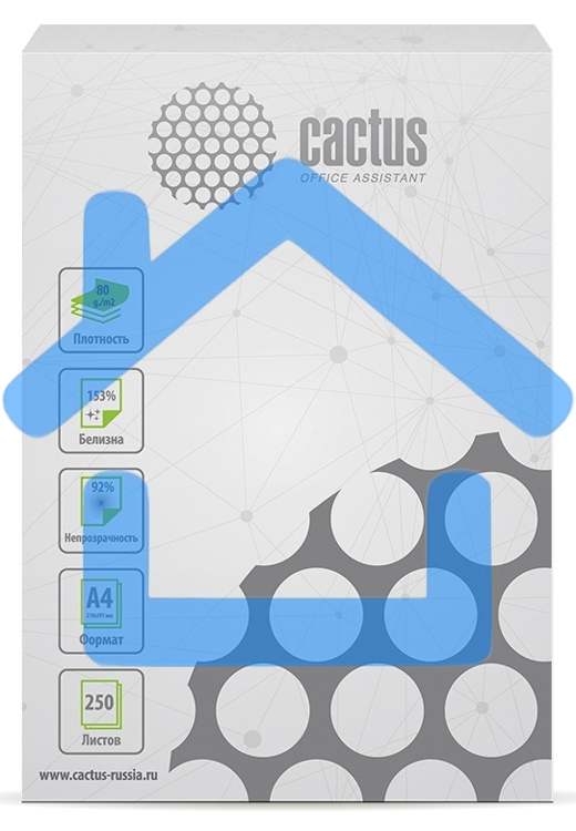 Бумага Cactus CS-OPB-A480250 класс B CS-OPB-A480250 A4/80г/м2/250л./белый CIE153% общего назначения(офисная)