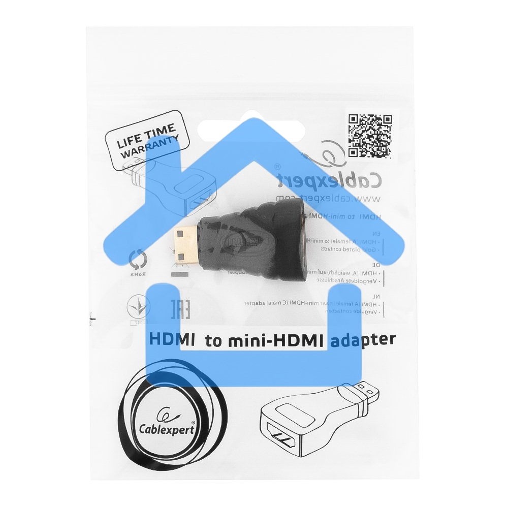 Переходник Gembird Переходник HDMI-miniHDMI 19F/19M, золотые разъемы, пакет A-HDMI-FC