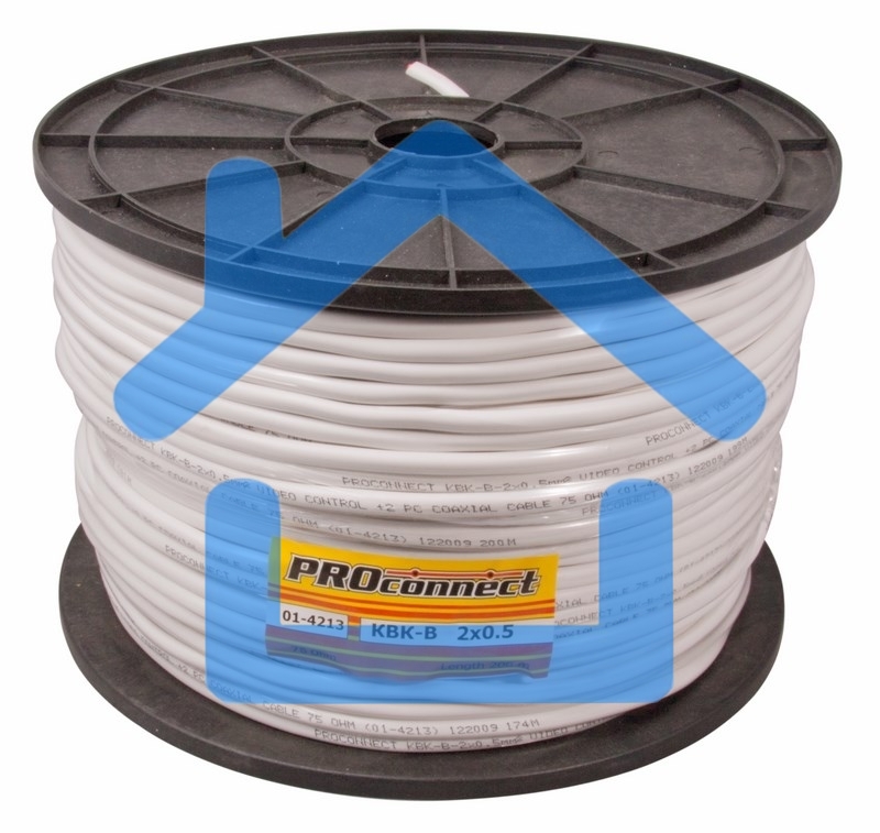 Кабель КВК-В-2+2x0,50 мм² (Cu/Cu) белый (бухта 200 м) PROconnect