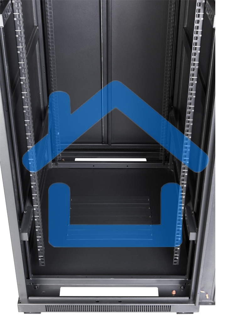 Шкаф серверный Lanmaster (TWT-CBB-42U-8X10-G1) напольный 42U 800x1000мм пер.дв.стекл задн.дв.двуст. 2 бок.пан. 800кг черный IP20