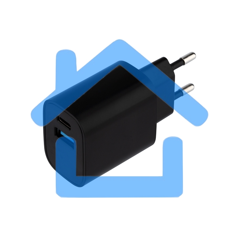 Сетевое зарядное устройство Rexant USB + Type-C, 5V, 2.4 A, черный
