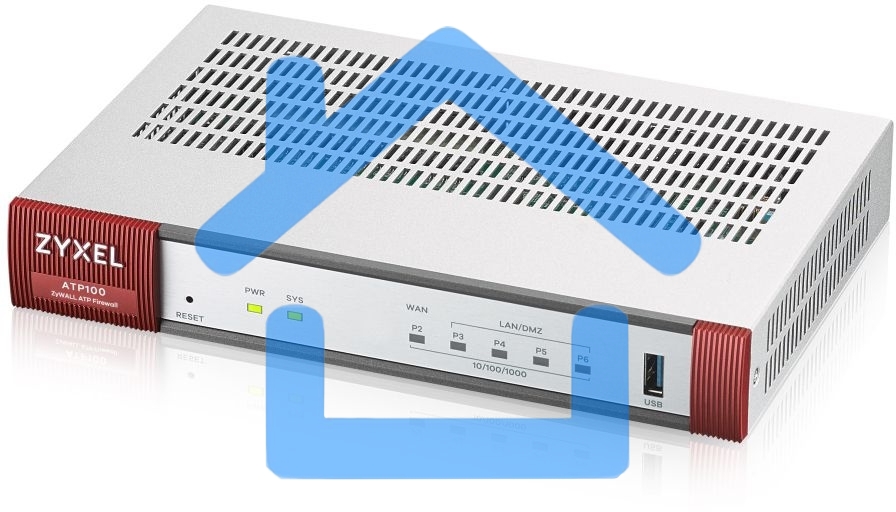 Межсетевой экран Zyxel ATP100 Firewall, 1xWAN GE, 1xOPT GE (LAN/WAN), 3xLAN/DMZ GE, 1xUSB3.0, AP Controller (8/24), NebulaFlex Pro, 1 Year Gold Subscription (AS, AV, CF, IDP / DPI, sandbox, SecuReporter, secure Wi-Fi, 24 access points) !AS+CF temporarily 