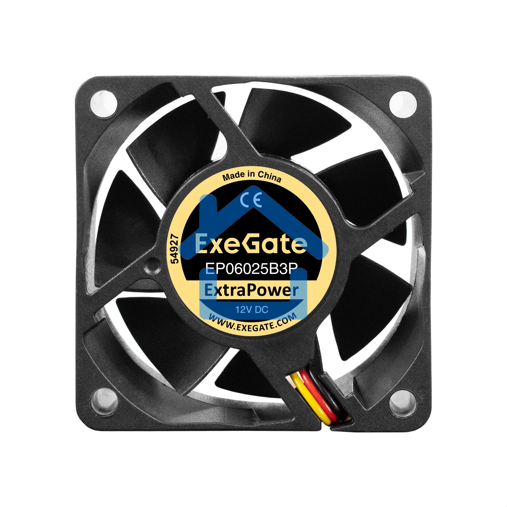 Вентилятор для корпуса ExeGate ExtraPower EP06025B3P черный, 60 мм, 4500 об/мин, 31 дБ, 3 pin