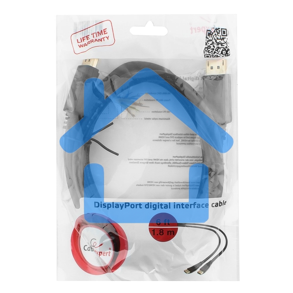 Кабель DisplayPort Gembird/Cablexpert CC-DP2-6, v1.2, 1.8м, 20M/20M, черный, экран, пакет