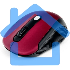 Мышь беспроводная Gembird MUSW-420-1 красный, 1600 dpi, радиоканал, USB, кнопки - 4