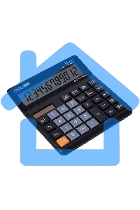 Калькулятор бухгалтерский Deli EM01120 черный 12-разр.