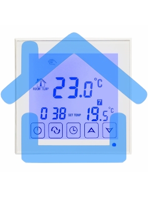 Терморегулятор сенсорный с автоматическим программированием Rexant, R200W, белый