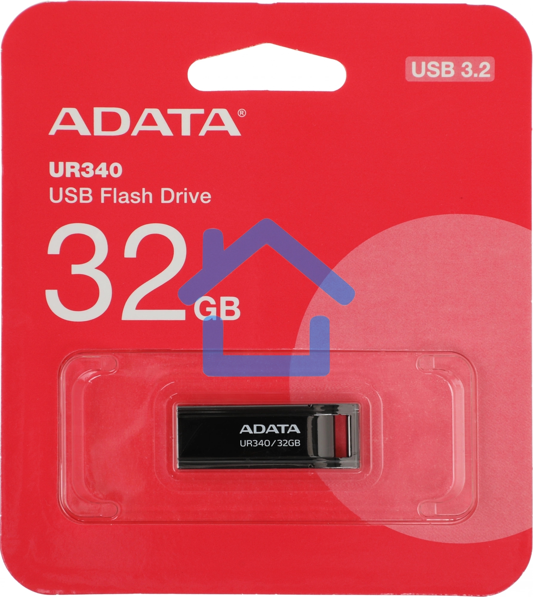 Флешка USB ADATA UR340 (AROY-UR340-32GbK), 32Gb, USB 3.2, R/W 100/30, черный