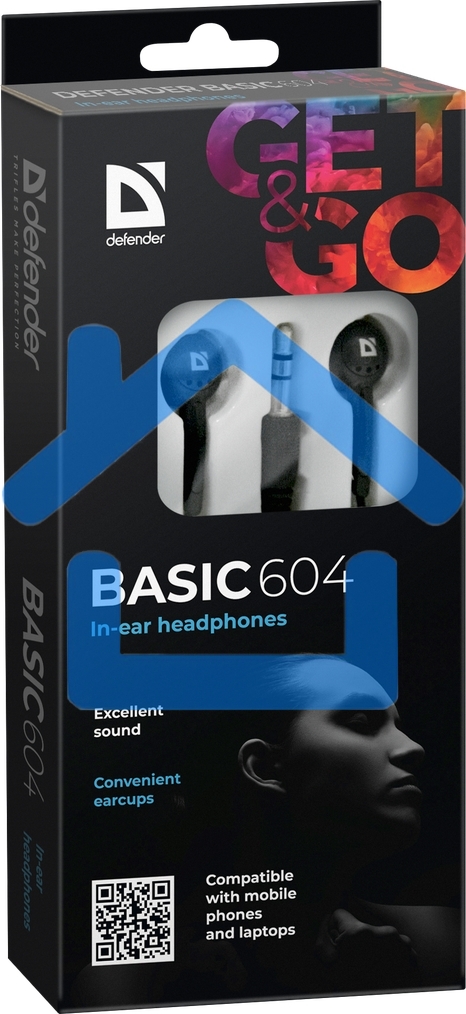 Наушники Defender Basic 604 вставки черный