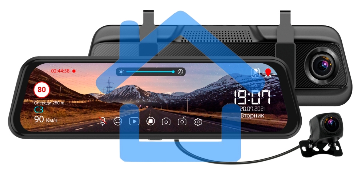 Видеорегистратор TrendVision MR-810 GT черный 1080x1920 1080p 140гр. GPS MSTAR 8336N