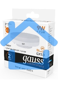 Лампа светодиодная Gauss LED Elementary GX53 9W 660lm 2700K 1/10/100 0