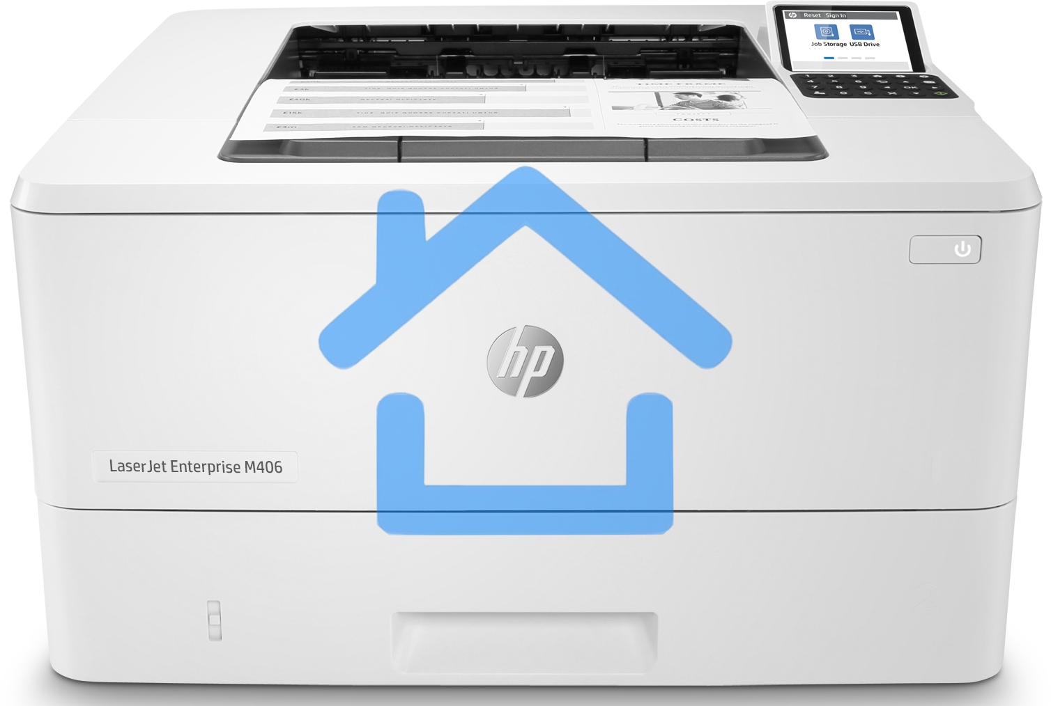 Принтер лазерный HP LaserJet Enterprise M406dn (3PZ15A), A4, ч/б, печ. до 40 стр/мин., 1200 x 1200 dpi, USB, RJ-45, Air Print, Mopria