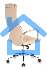 Кресло руководителя Бюрократ KB-9N/ECO/OR-12 бежевый, сиденье бежевый, искусственная кожа, крестовина хром, колеса черный