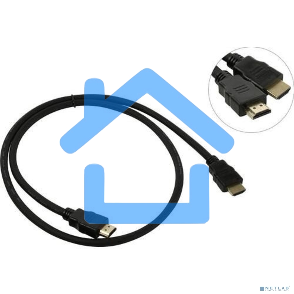 Кабель HDMI Exegate EX287729RUS EX-CC-HDMI2-1.0 (19M/19M, v2.0, 1м, 4K UHD, Ethernet, позолоченные контакты)