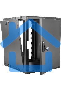 Шкаф коммутационный ЦМО (ШРН-9.350.1-9005) настенный 9U 600x350мм пер.дв.стал.лист 200кг черный 300мм