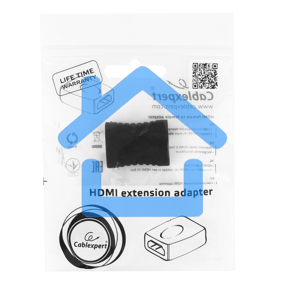 Переходник Gembird Переходник HDMI-HDMI 19F/19F, золотые разъемы, пакет A-HDMI-FF