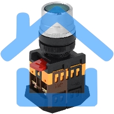 Кнопка ABLF-22 зеленый d22мм неон/240В 1з+1р IEK