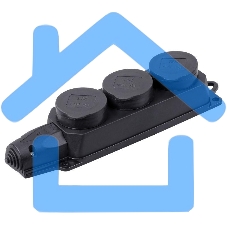 Розетка ИЭК ОМЕГА РБ33-1-0мIP44 трехместная с защитными крышками каучук