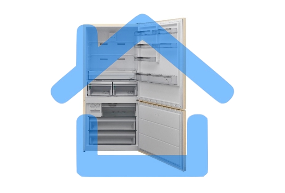 Холодильник Sharp SJ653GHXJ52R бежевый двухкамерный 400/164 л морозилка снизу, No Frost