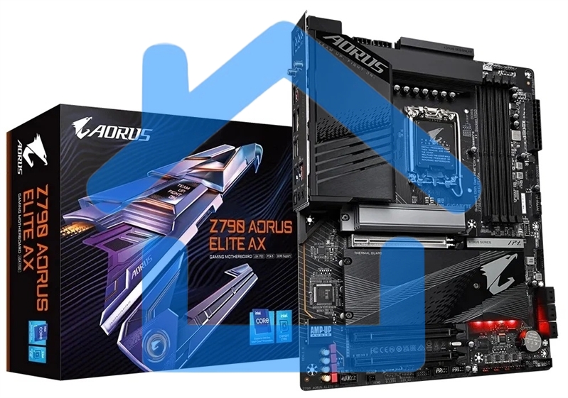 Материнская плата Gigabyte Z790 AORUS ELITE AX, LGA 1700, Intel Z790, 4xDDR5, 6xSATA, 4xM.2, 1xPCI-E 5.0 x16, 1xPCI-E 3.0 x4, 1xDP, 1xHDMI, 1x 2.5Gb LAN, 2xUSB-A 2.0, 3xUSB-A 3.2 Gen 1, 2xUSB-A 3.2 Gen 2, 1xUSB-C 3.2 Gen 2x2, 7.1, ATX