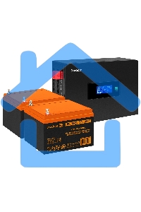 Комплект Источник бесперебойного питания EX295994RUS + батарея 26Aч EX285663RUS 2шт (инвертор, синус, для котла, PF=1, настенный) ExeGate IdealSine SR-1500.LCD.2SH  1500VA/1500W, чистая синусоида, цветной LCD-дисплей, 2*Schuko, крепление настенное, черный