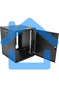 Шкаф коммутационный ЦМО (ШРН-9.350.1-9005) настенный 9U 600x350мм пер.дв.стал.лист 200кг черный 300мм
