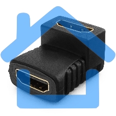 Переходник Gembird Переходник HDMI-HDMI 19F/19F, угловой, золотые разъемы, пакет A-HDMI-FFL