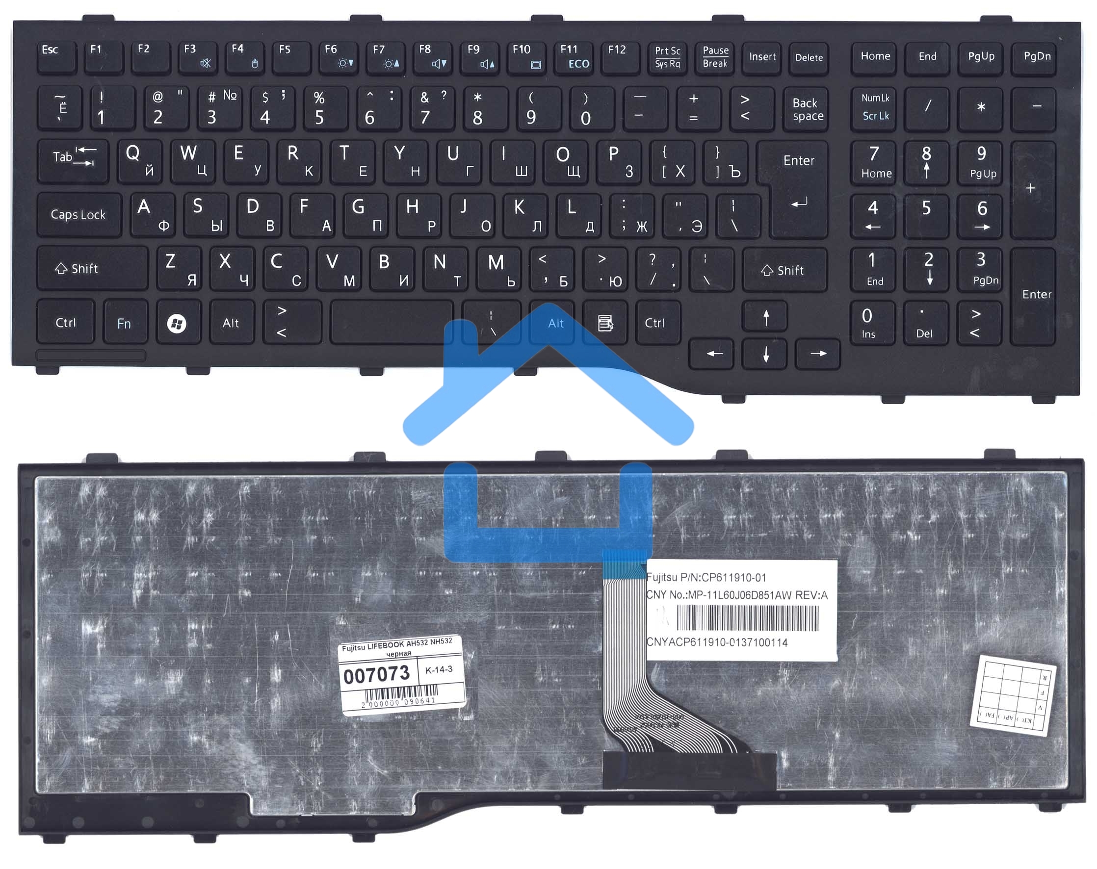 Клавиатура для ноутбука Fujitsu Lifebook AH532 NH532 черная
