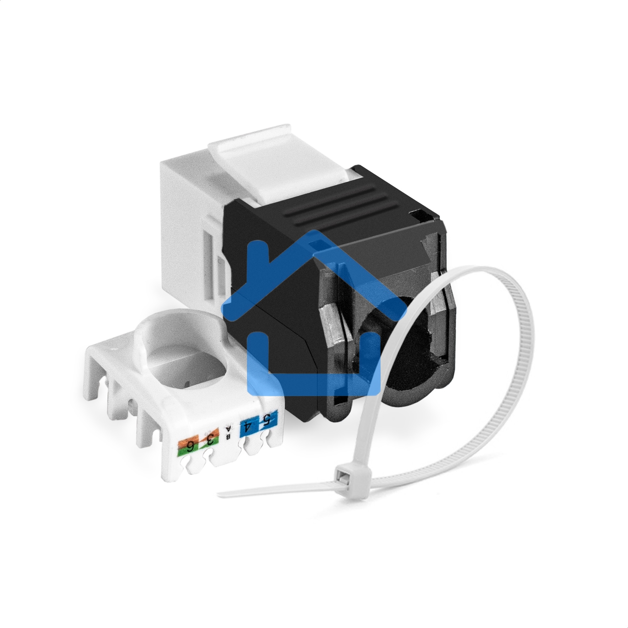 Модуль-вставка Keystone Jack RJ-45 ExeGate KJ-8P8C-U-C6-180-TL (Кат.6, неэкранированная, 180 градусов, IDC Toolless (без инструмента))