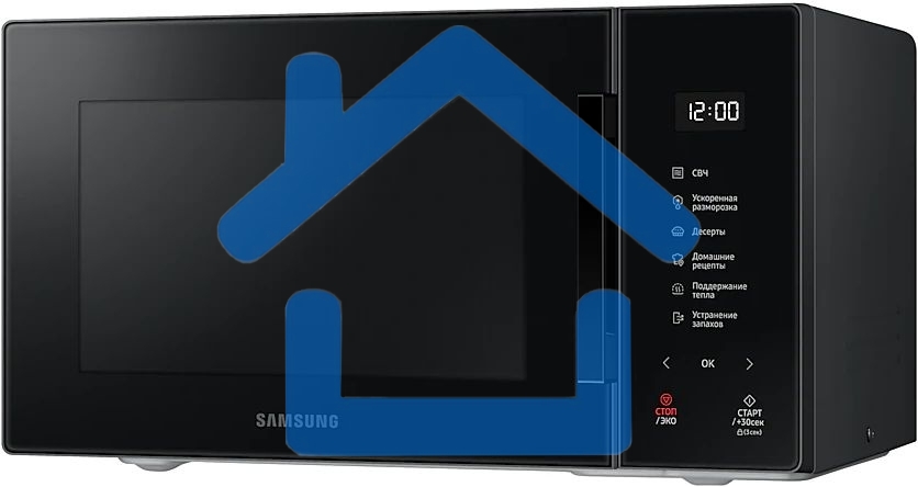 Микроволновая печь Samsung MS23T5018AK/BW черный, 23 л, 800 Вт, переключатели - сенсор