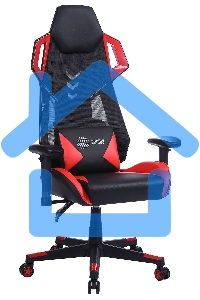 Кресло игровое Cactus CS-CHR-090BLR черный/красный, сиденье черный/красный, эко.кожа/сетка, крестовина пластик, пластик черный